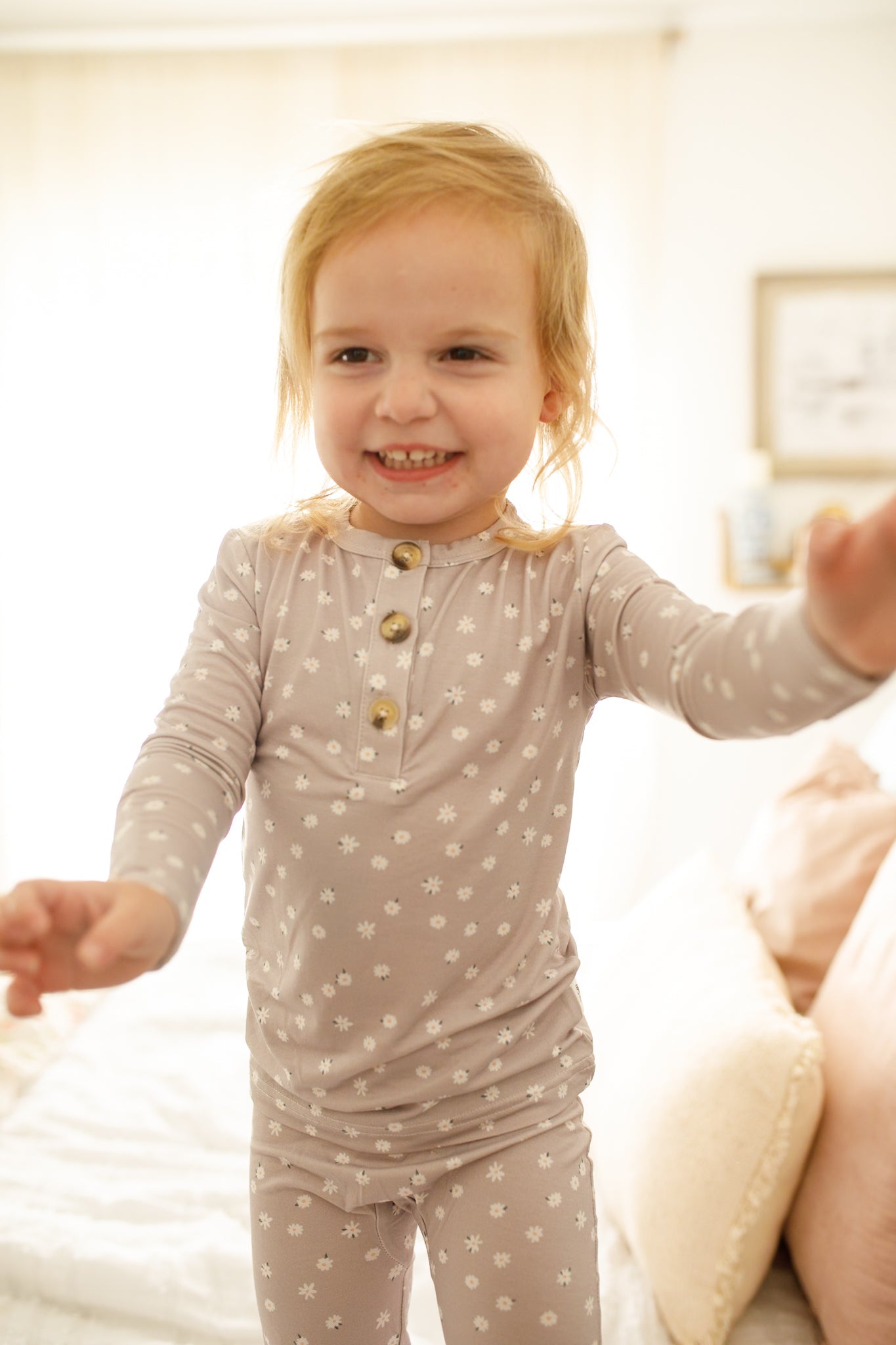 Oopsie Daisy 2pc Henley Bamboo Pajamas - Sizes Newborn & Up! by Little Joy Co., product view 5