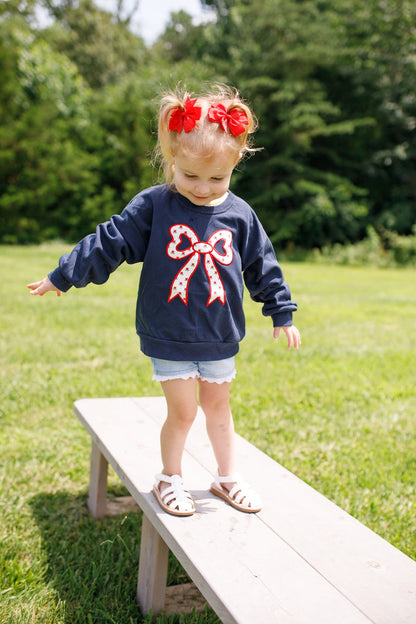 Tulip Bow Applique Crewneck Sweatshirt by Little Joy Co., product view 4