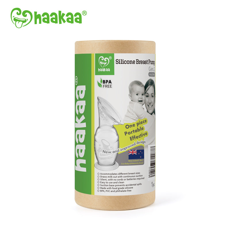 Haakaa Gen 2 Silicone Breast Pump, 4 oz, with Flower Stopper