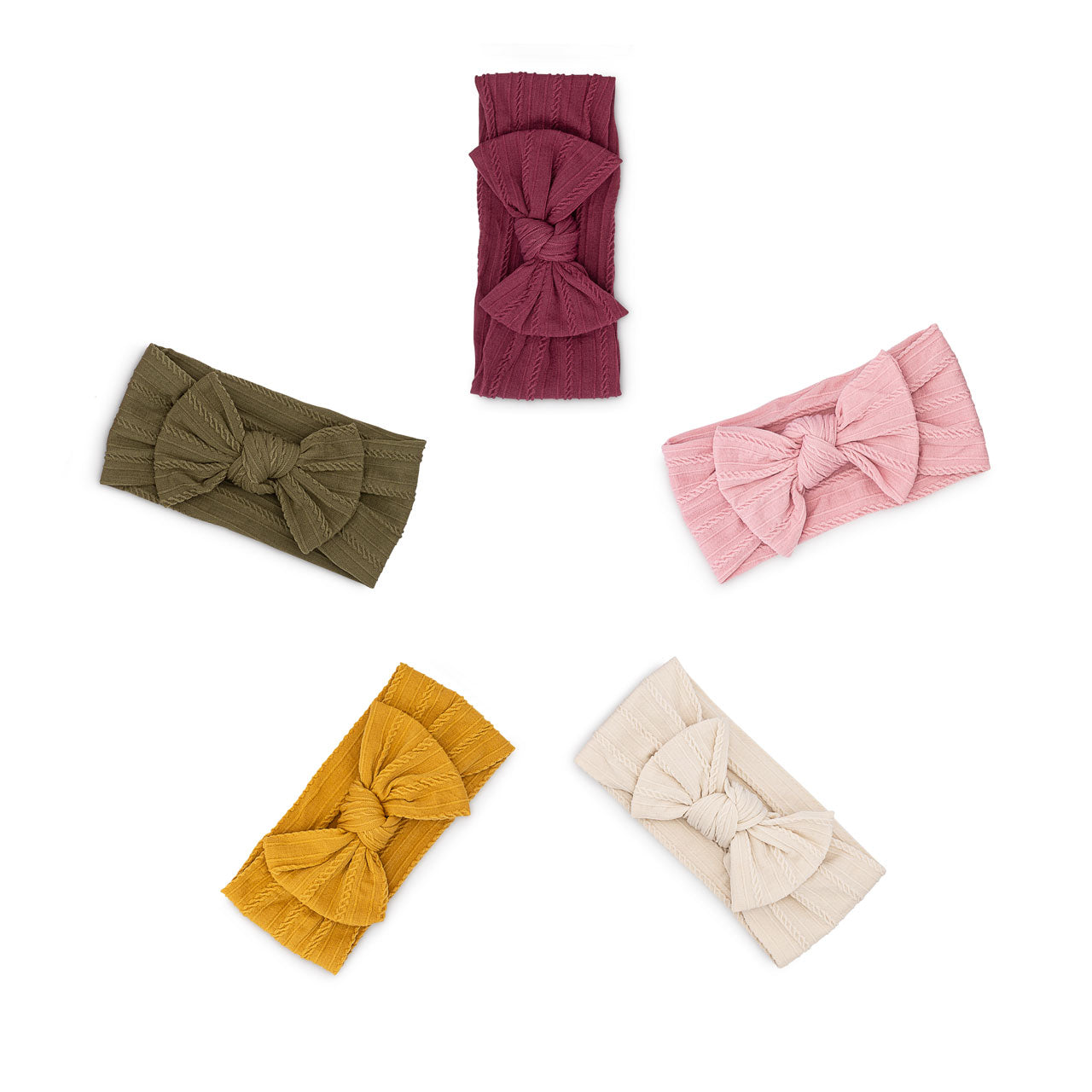 Matilda Set - Cable Knit Knotted Headbands - 5 Pack by Parker Baby Co.