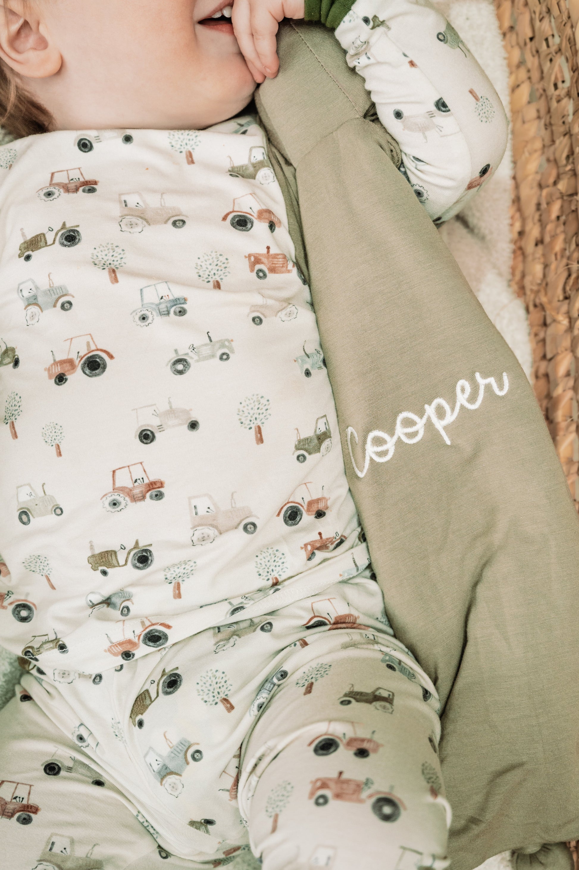Tiny Tractors 2pc Bamboo Pajamas by Little Joy Co., product view 3