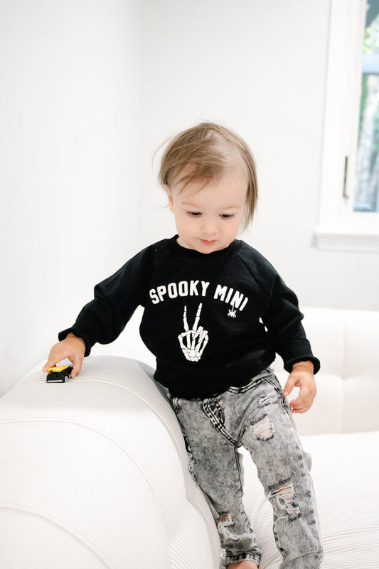 Organic Cotton Spooky Mini Crewneck Sweatshirt by Little Joy Co.