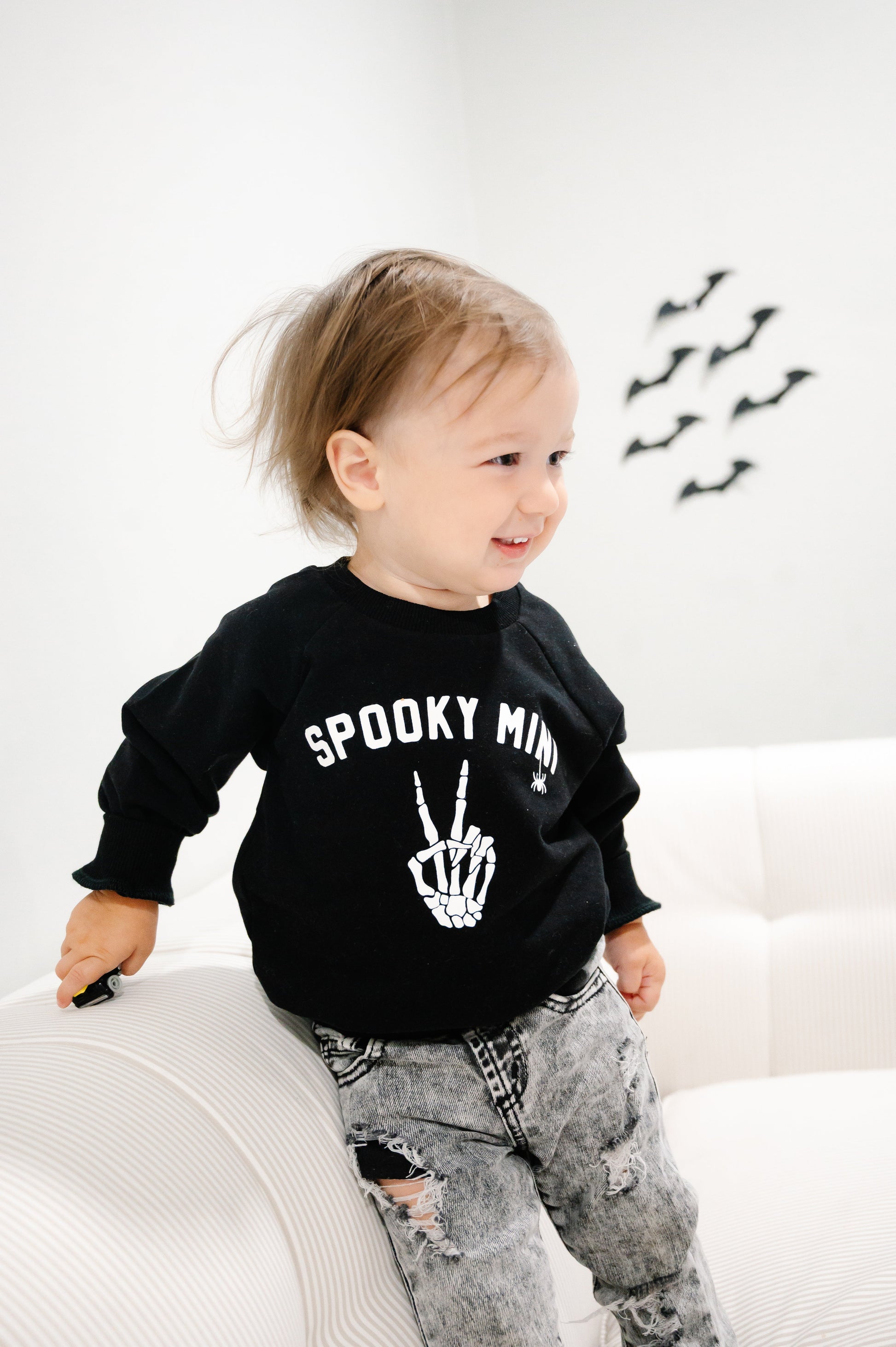 Organic Cotton Spooky Mini Crewneck Sweatshirt by Little Joy Co., product view 9
