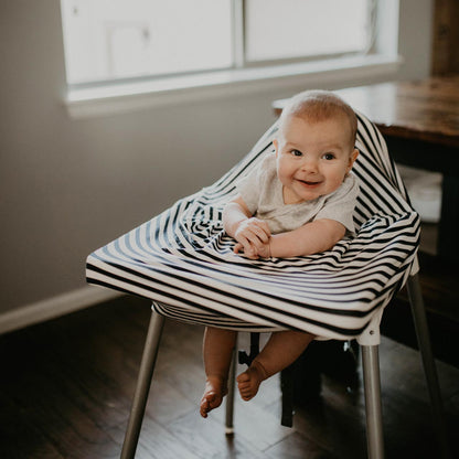 Multi-use Cover, White/Navy Stripes by Parker Baby Co., product view 2