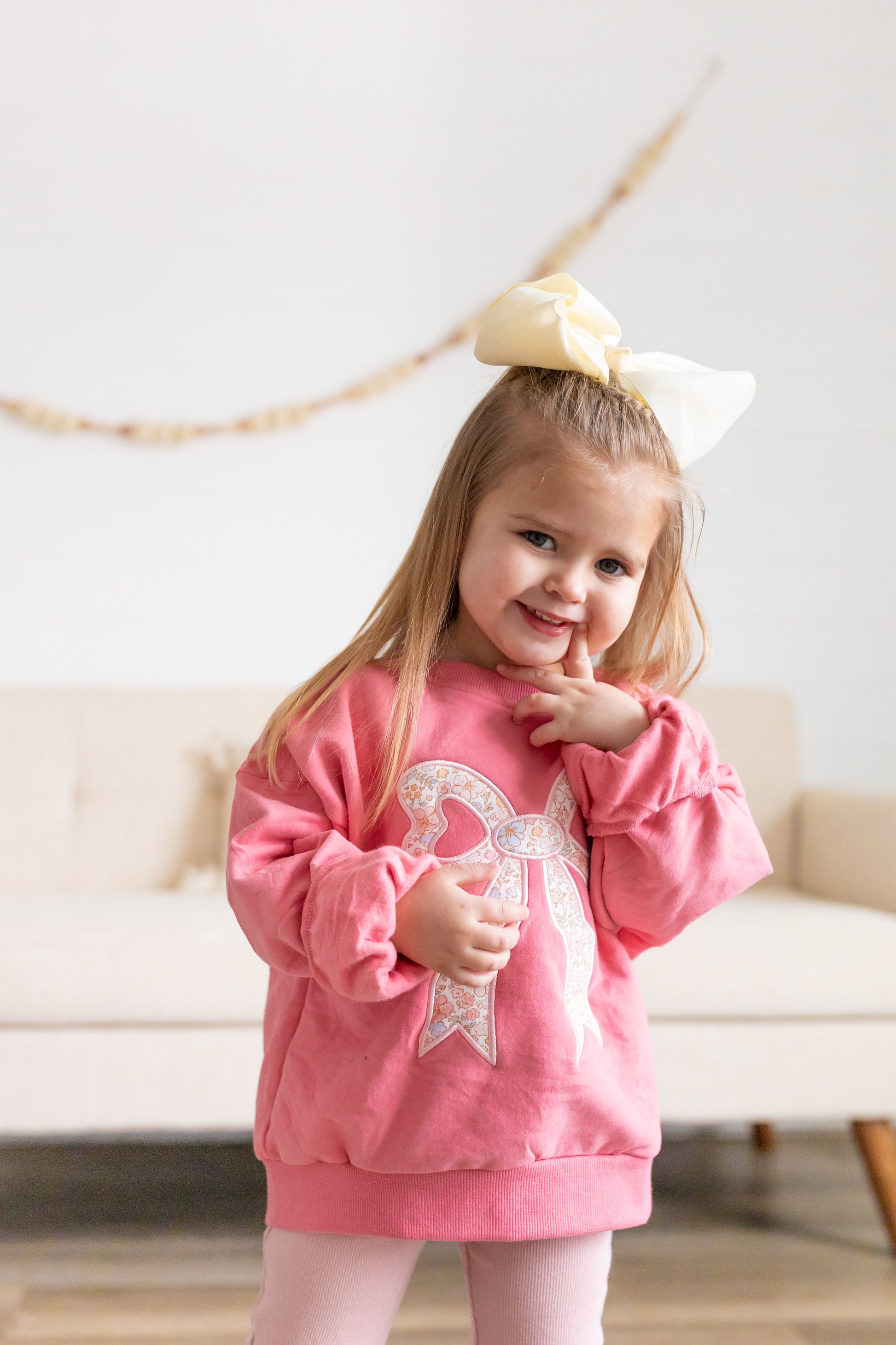 Applique Floral Bow Crewneck Sweatshirt by Little Joy Co., product view 10
