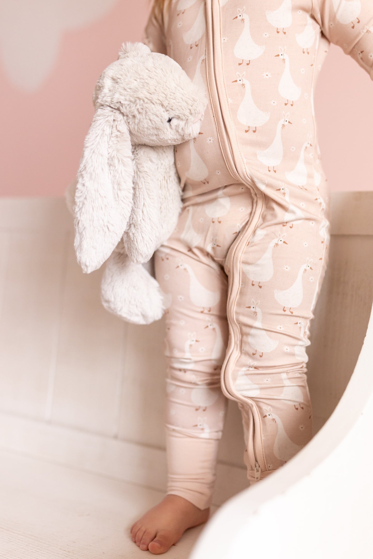 Silly Goose on the Loose Bamboo Zippy Romper by Little Joy Co., product view 6