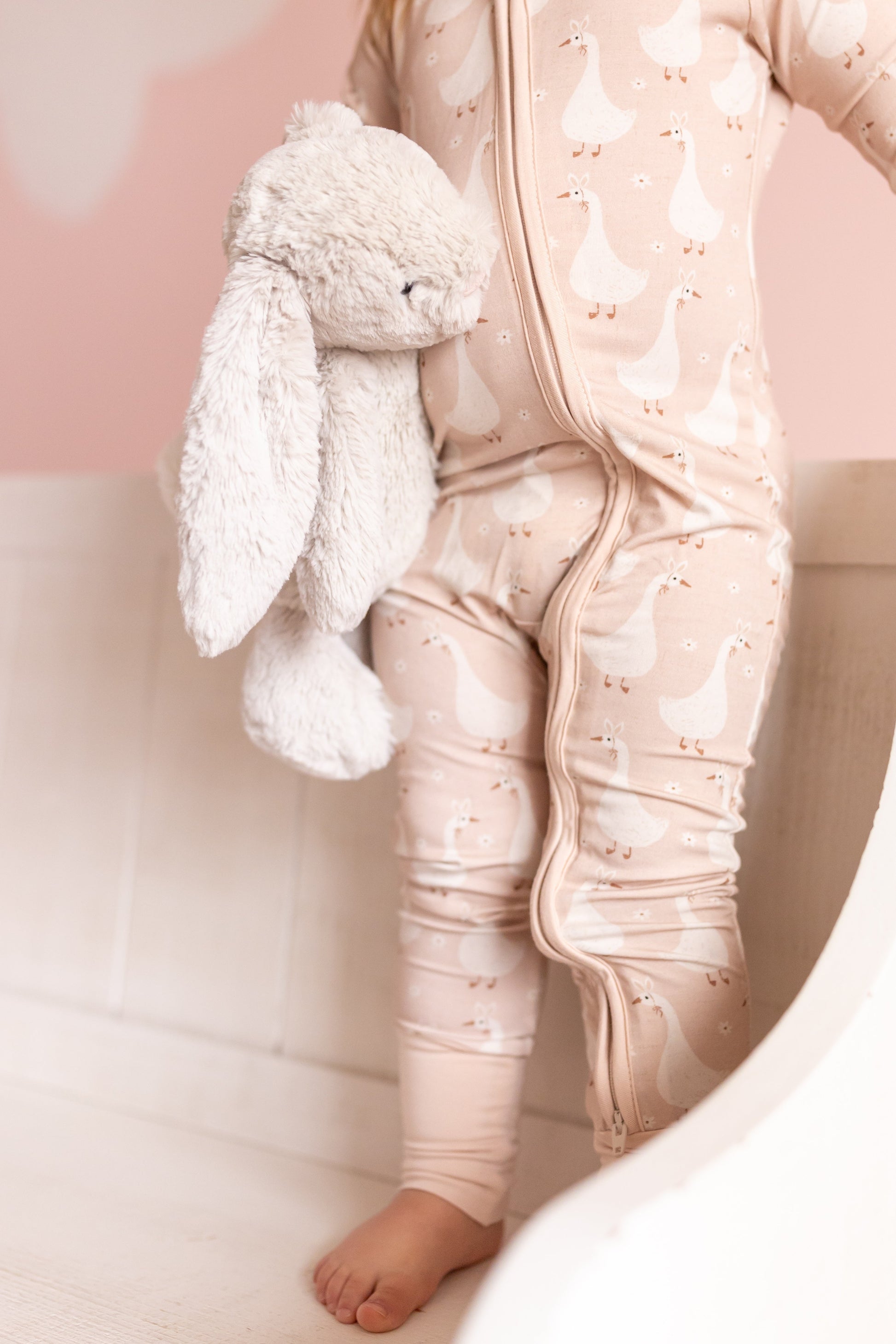 Silly Goose on the Loose Bamboo Zippy Romper by Little Joy Co., product view 6
