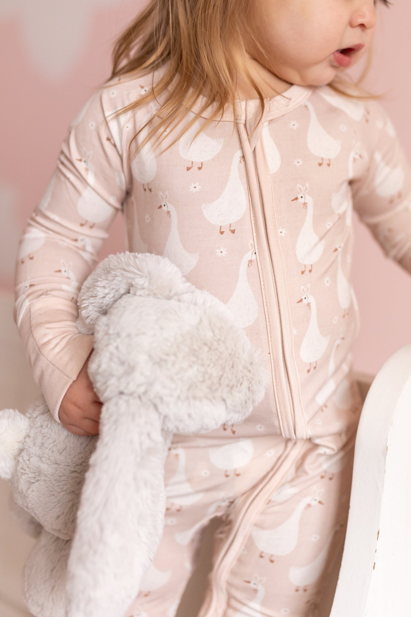 Silly Goose on the Loose Bamboo Zippy Romper by Little Joy Co., product view 7