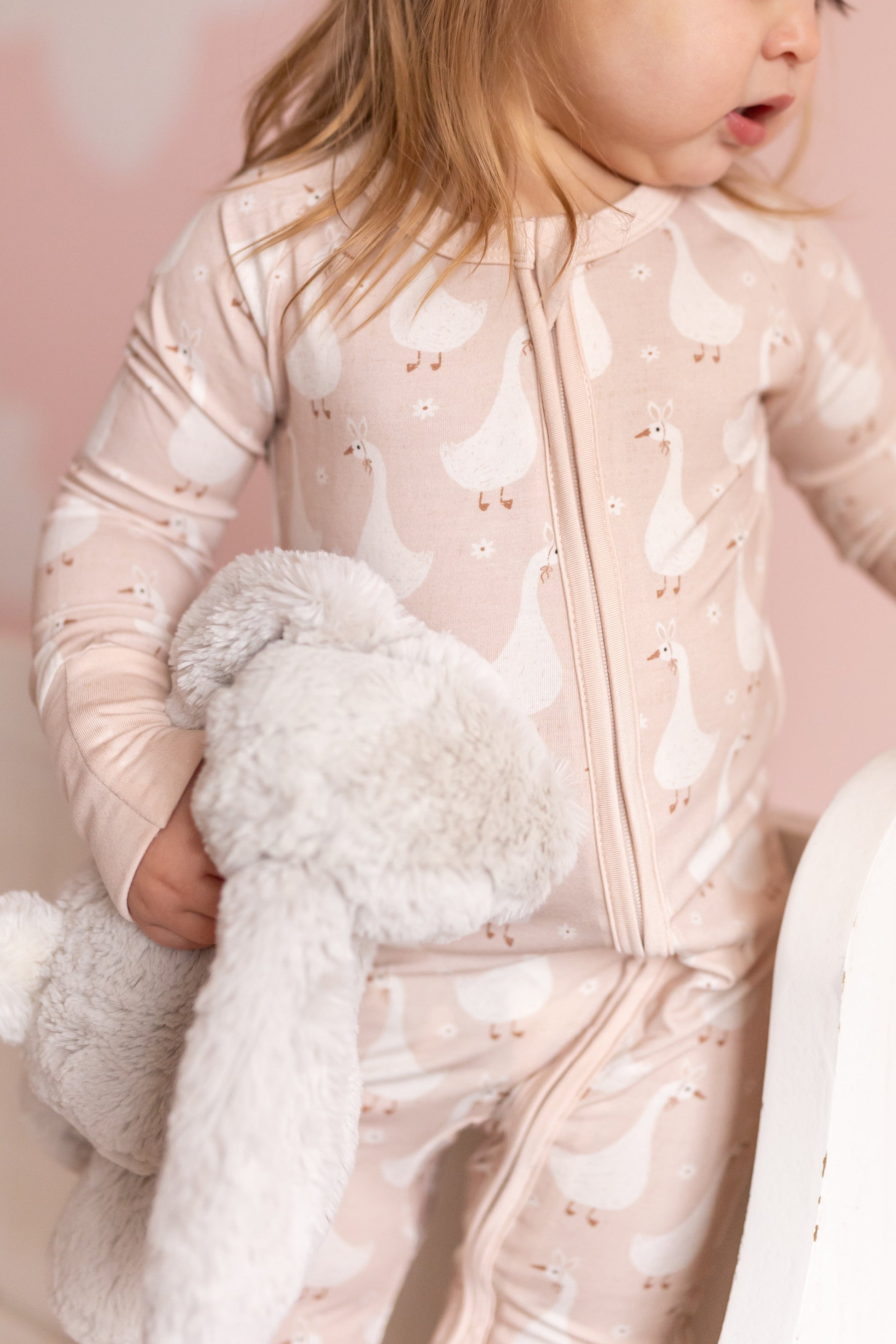 Silly Goose on the Loose Bamboo Zippy Romper by Little Joy Co., product view 7