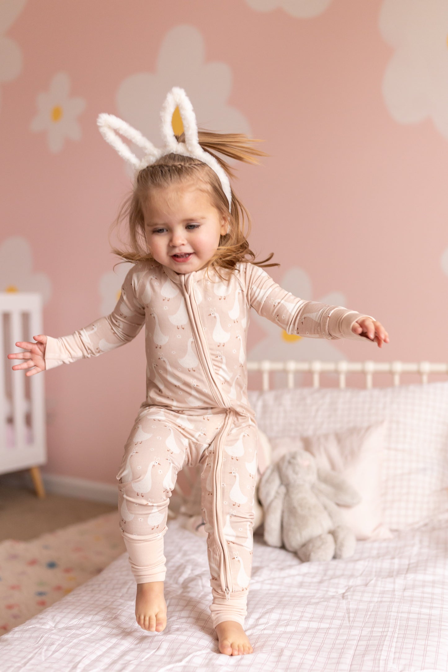 Silly Goose on the Loose Bamboo Zippy Romper by Little Joy Co., product view 8