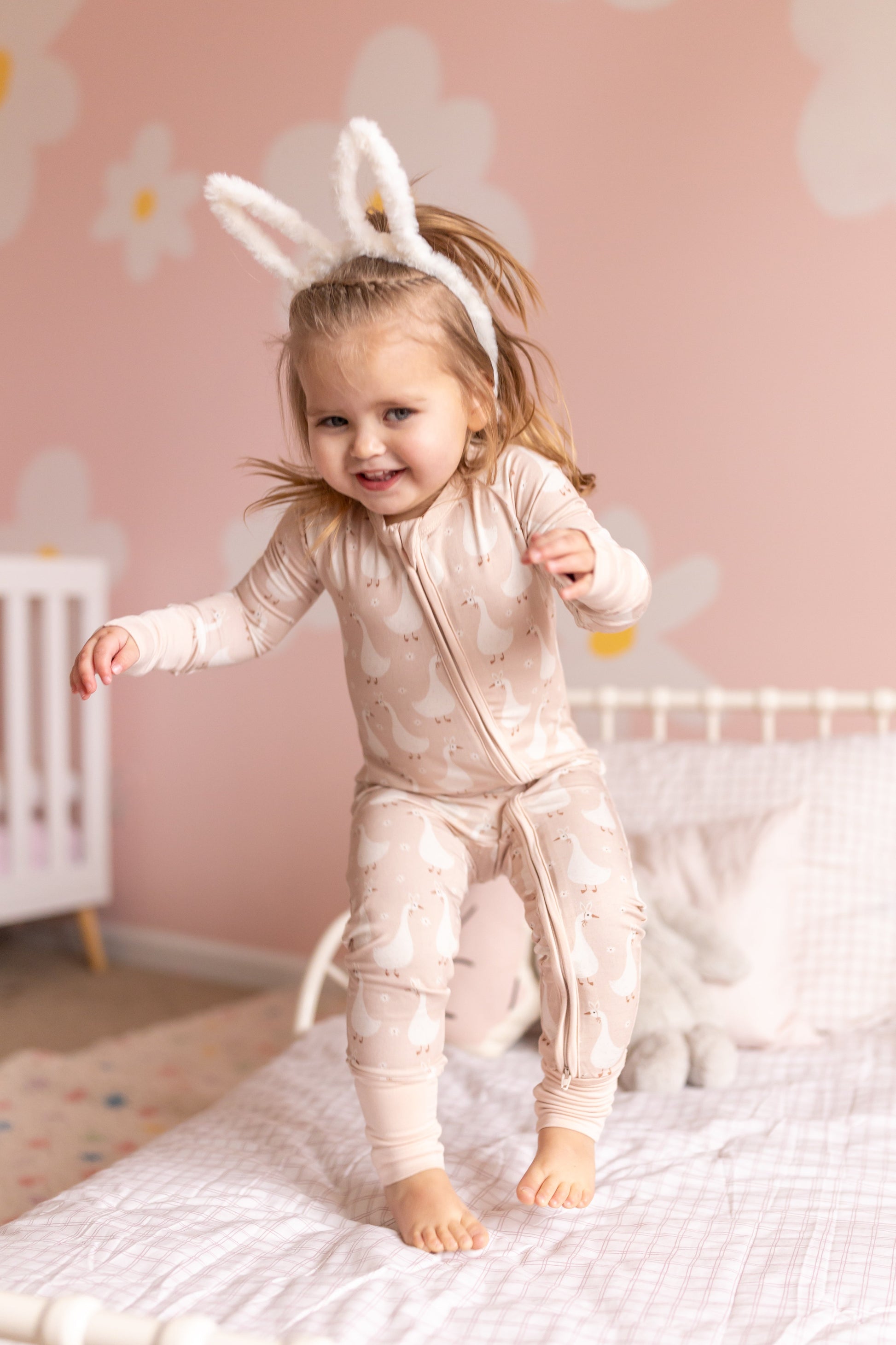 Silly Goose on the Loose Bamboo Zippy Romper by Little Joy Co., product view 9