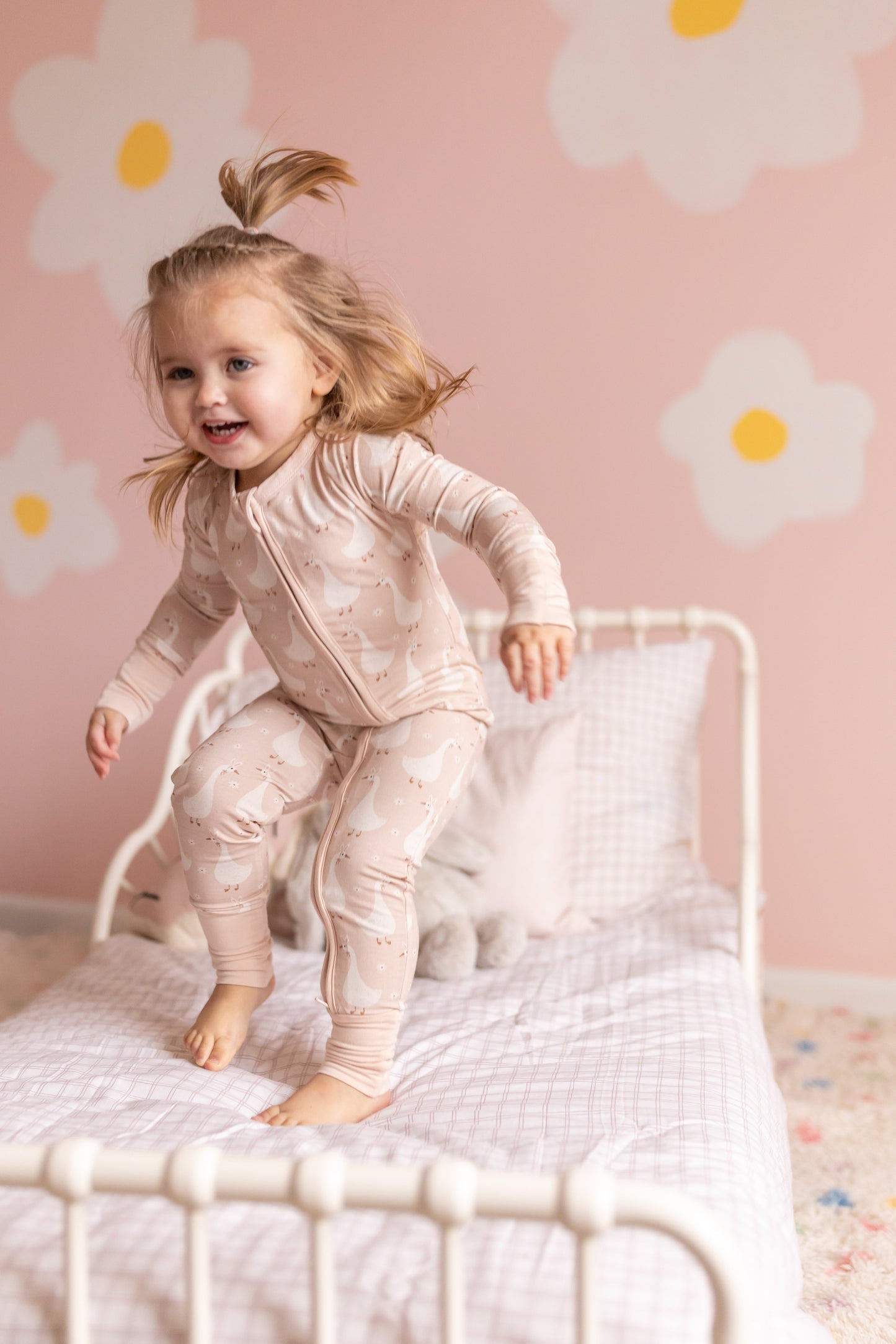 Silly Goose on the Loose Bamboo Zippy Romper by Little Joy Co., product view 12
