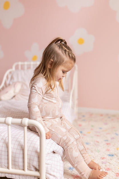 Silly Goose on the Loose Bamboo Zippy Romper by Little Joy Co., product view 14