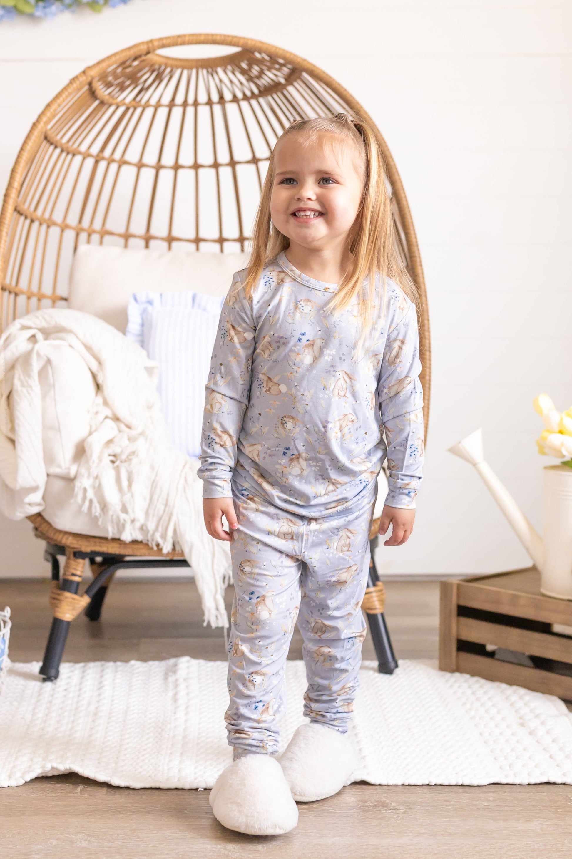 Bunny Blossoms 2pc Bamboo Pajamas by Little Joy Co., product view 10
