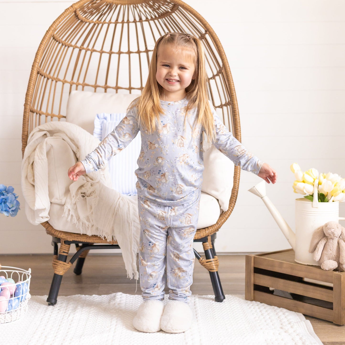 Bunny Blossoms 2pc Bamboo Pajamas by Little Joy Co.