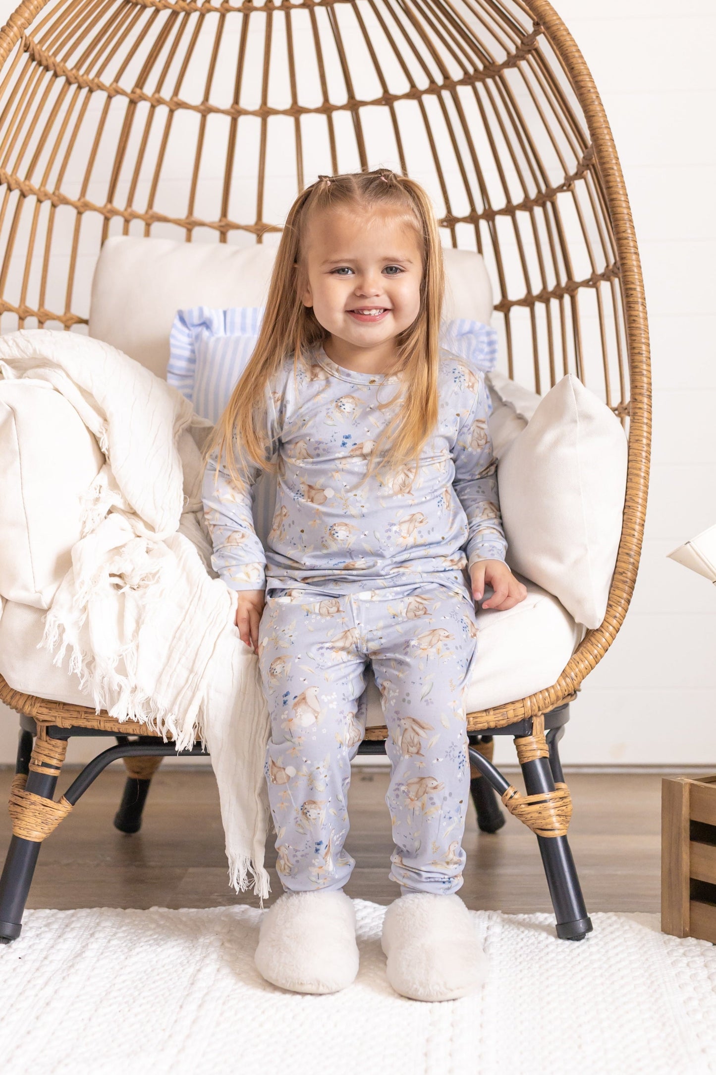 Bunny Blossoms 2pc Bamboo Pajamas by Little Joy Co., product view 11