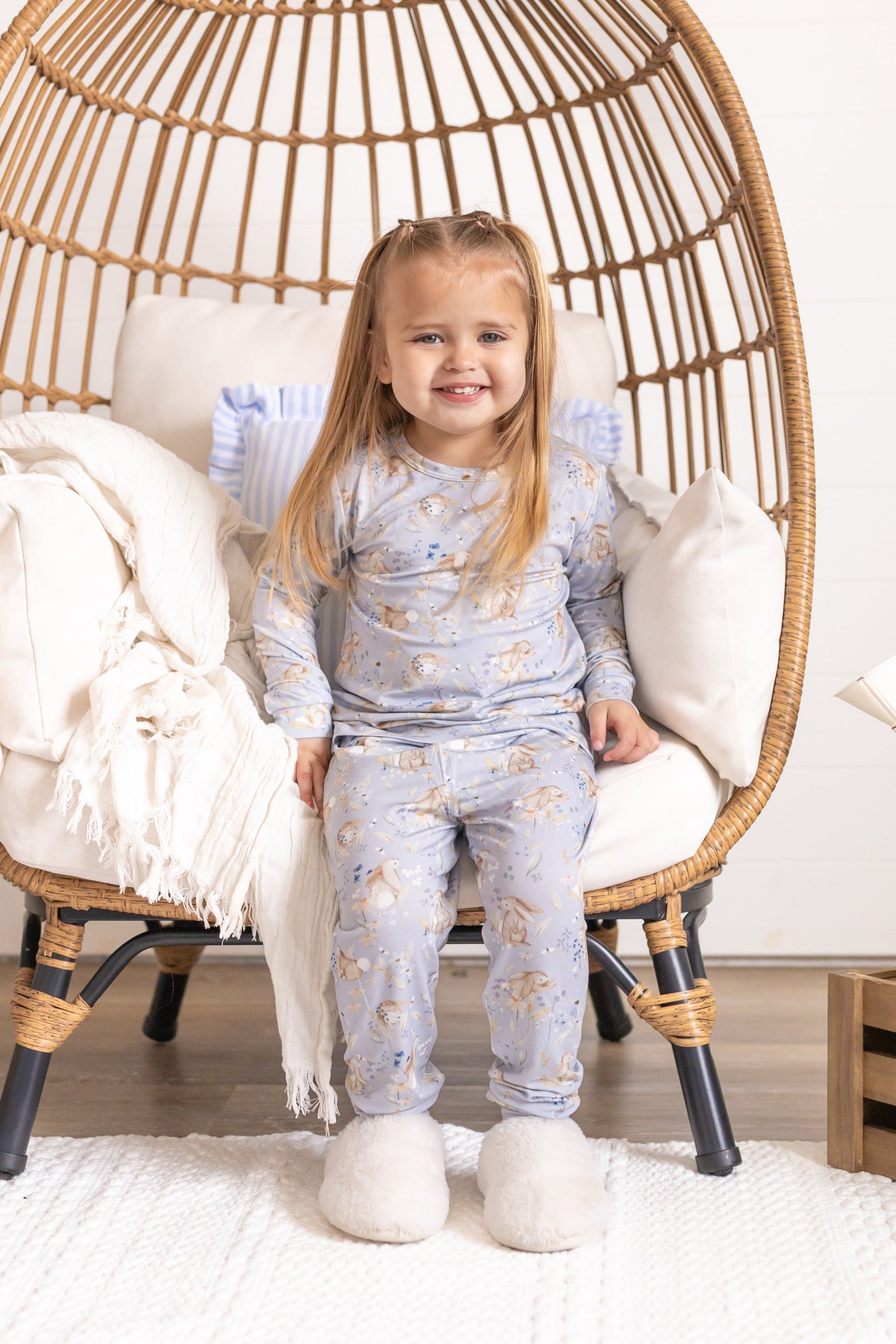 Bunny Blossoms 2pc Bamboo Pajamas by Little Joy Co., product view 11