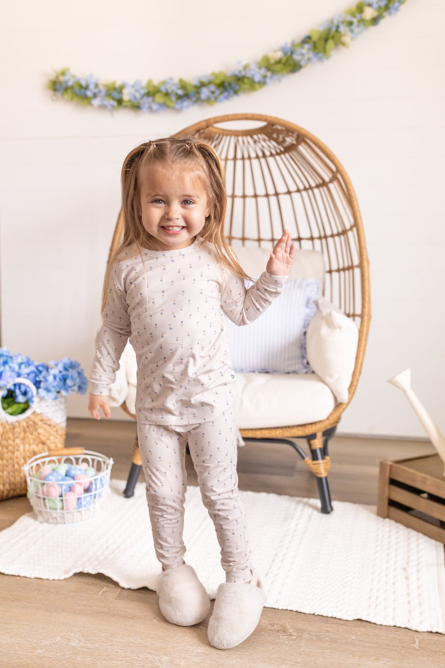Tiny Tulips 2pc Bamboo Pajamas by Little Joy Co., product view 10
