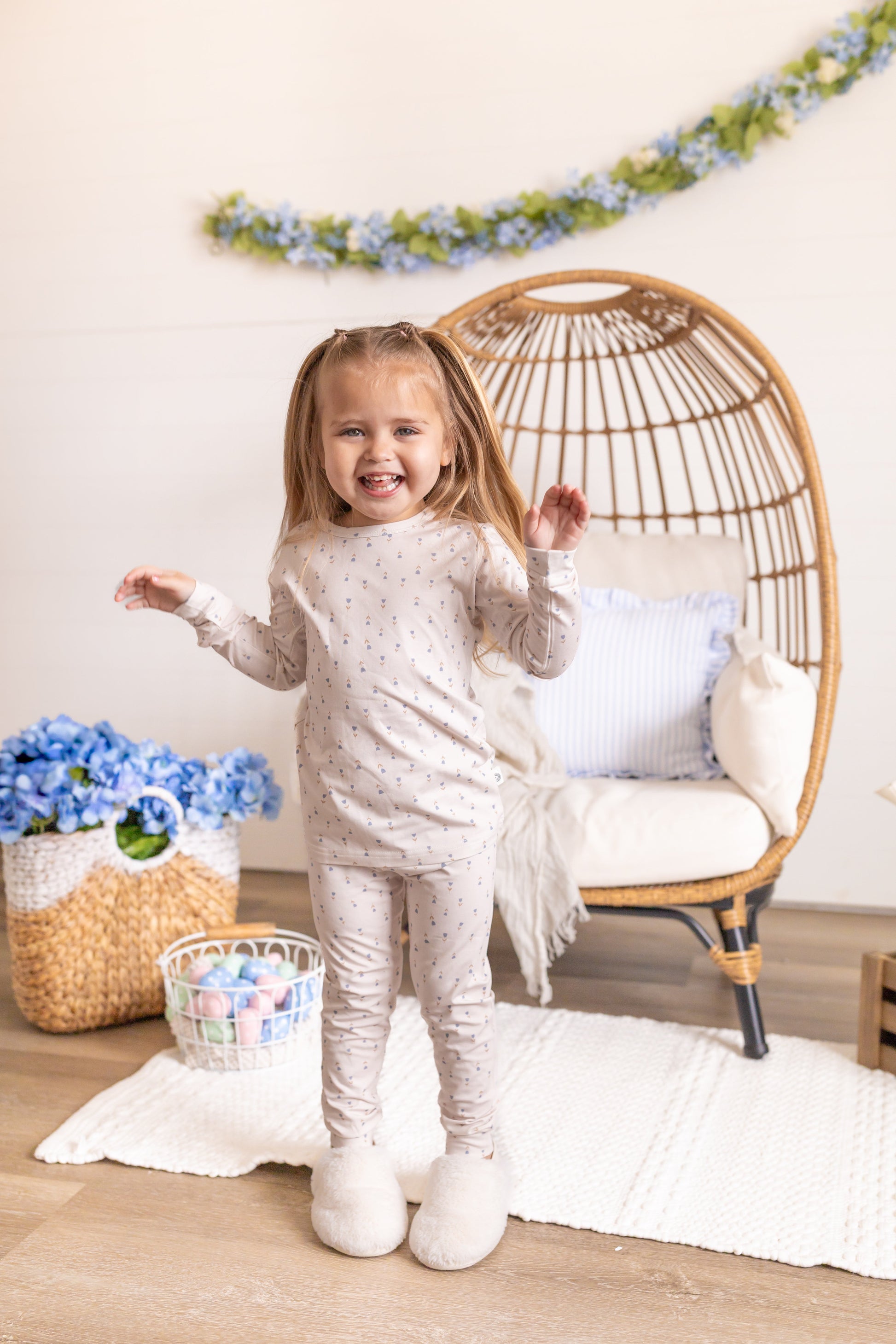 Tiny Tulips 2pc Bamboo Pajamas by Little Joy Co., product view 11