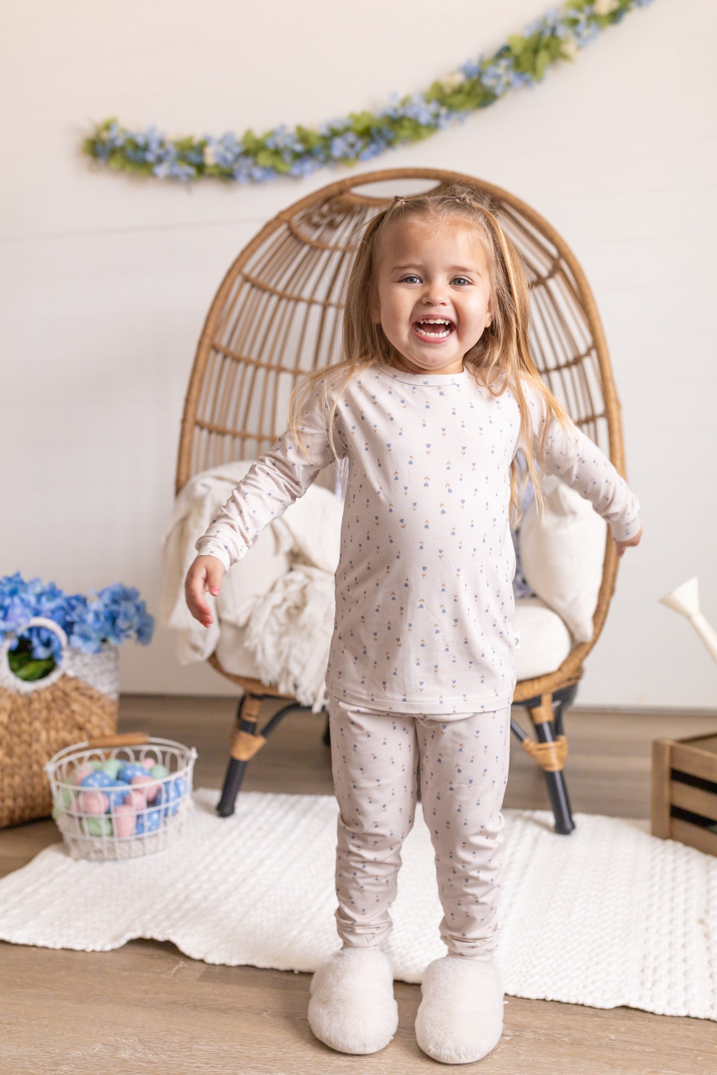 Tiny Tulips 2pc Bamboo Pajamas by Little Joy Co., product view 14