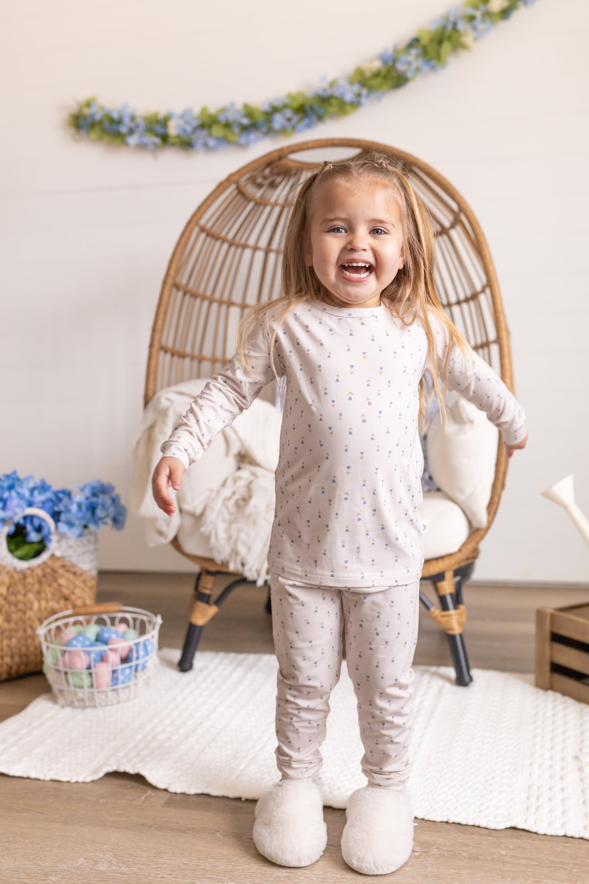 Tiny Tulips 2pc Bamboo Pajamas by Little Joy Co., product view 14