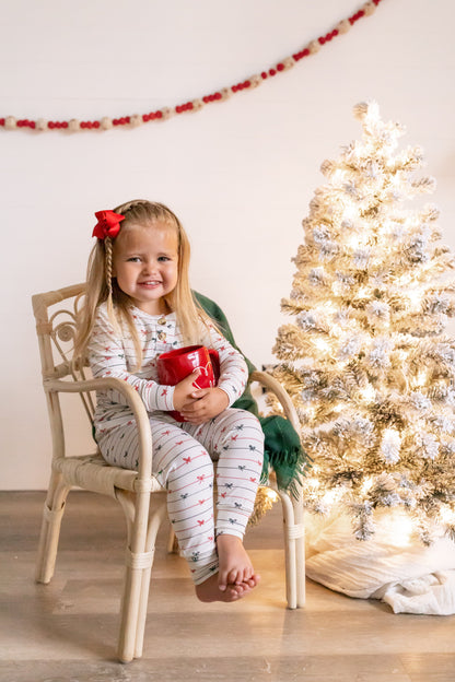 Tied with a Bow Christmas 2pc Henley Bamboo Pajamas by Little Joy Co., product view 11