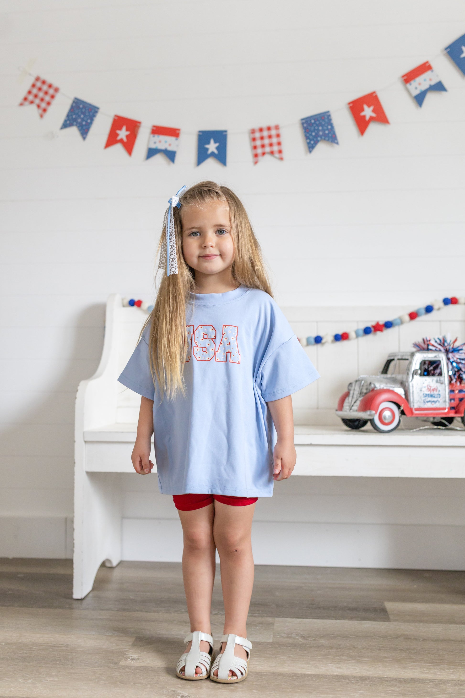 USA Daisy Oversized T-Shirt by Little Joy Co., product view 3