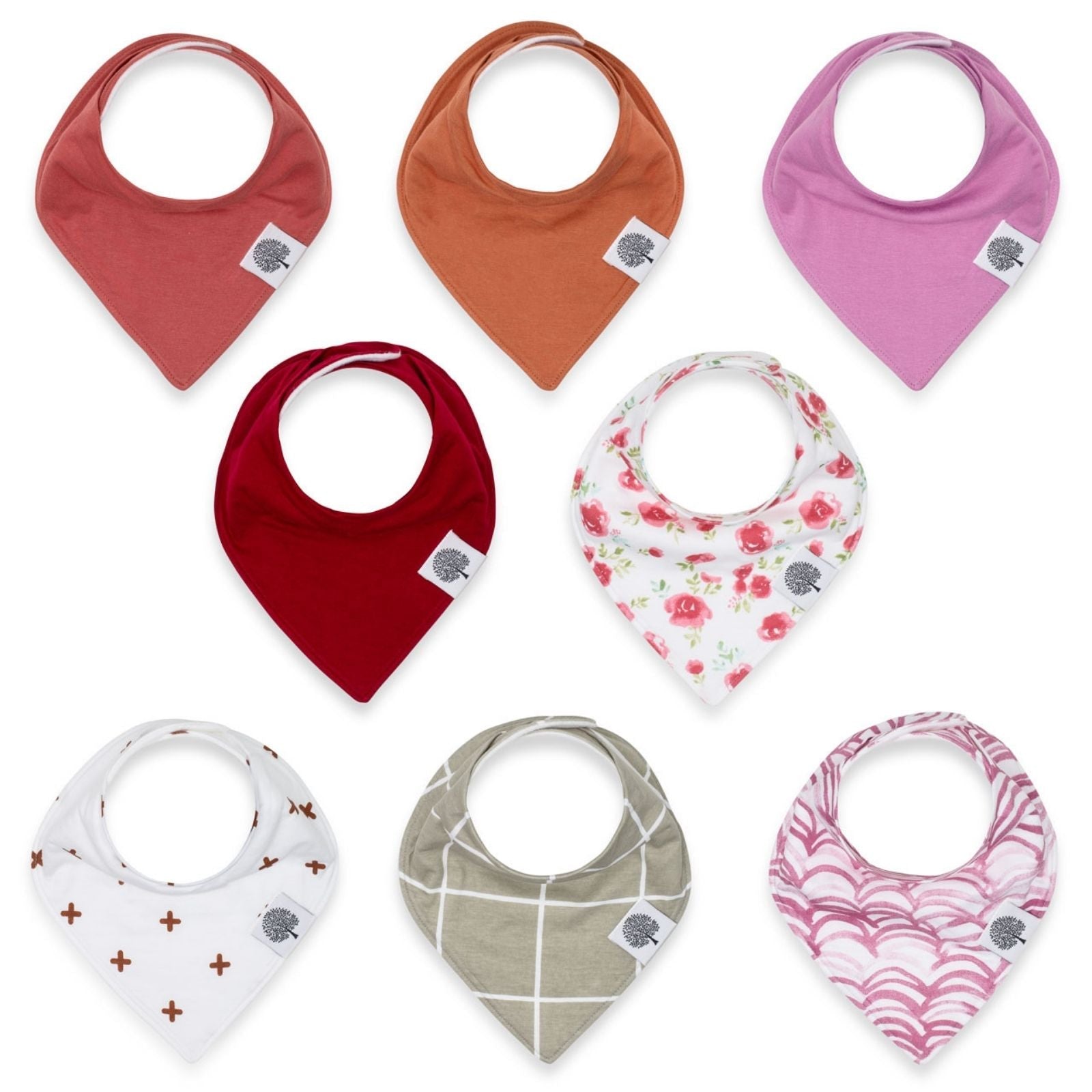 Rose Bandana Bib Set (8 pack) by Parker Baby Co.