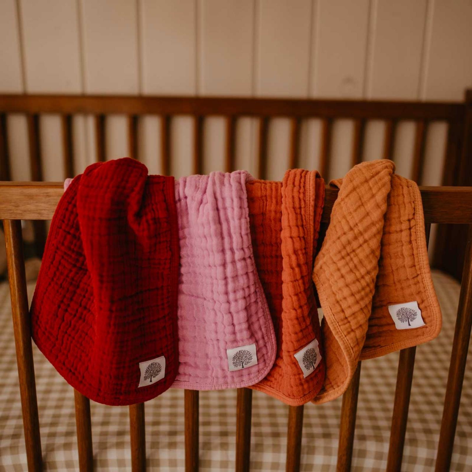 Rose Set - Muslin Burp Cloths (4 Pack) by Parker Baby Co., product view 3