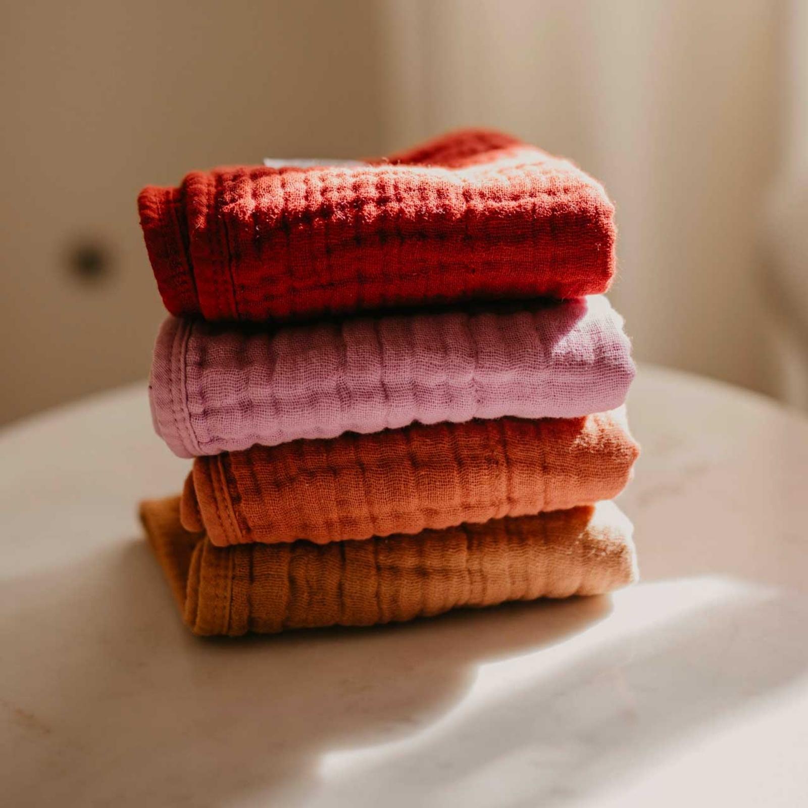 Rose Set - Muslin Burp Cloths (4 Pack) by Parker Baby Co., product view 6