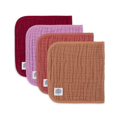 Rose Set - Muslin Burp Cloths (4 Pack) by Parker Baby Co.