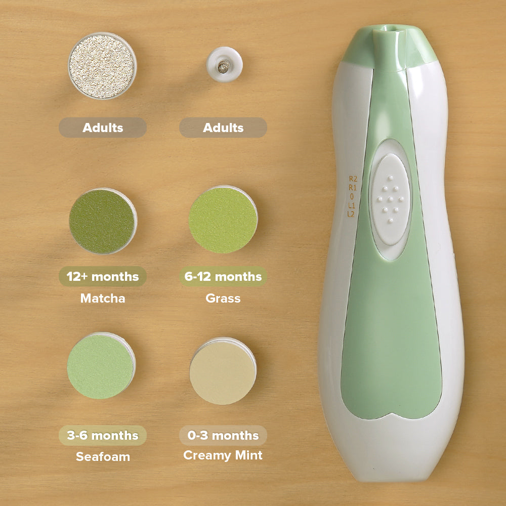 Haakaa Electric Baby Nail Care Set – Meadow, 6 Attachments