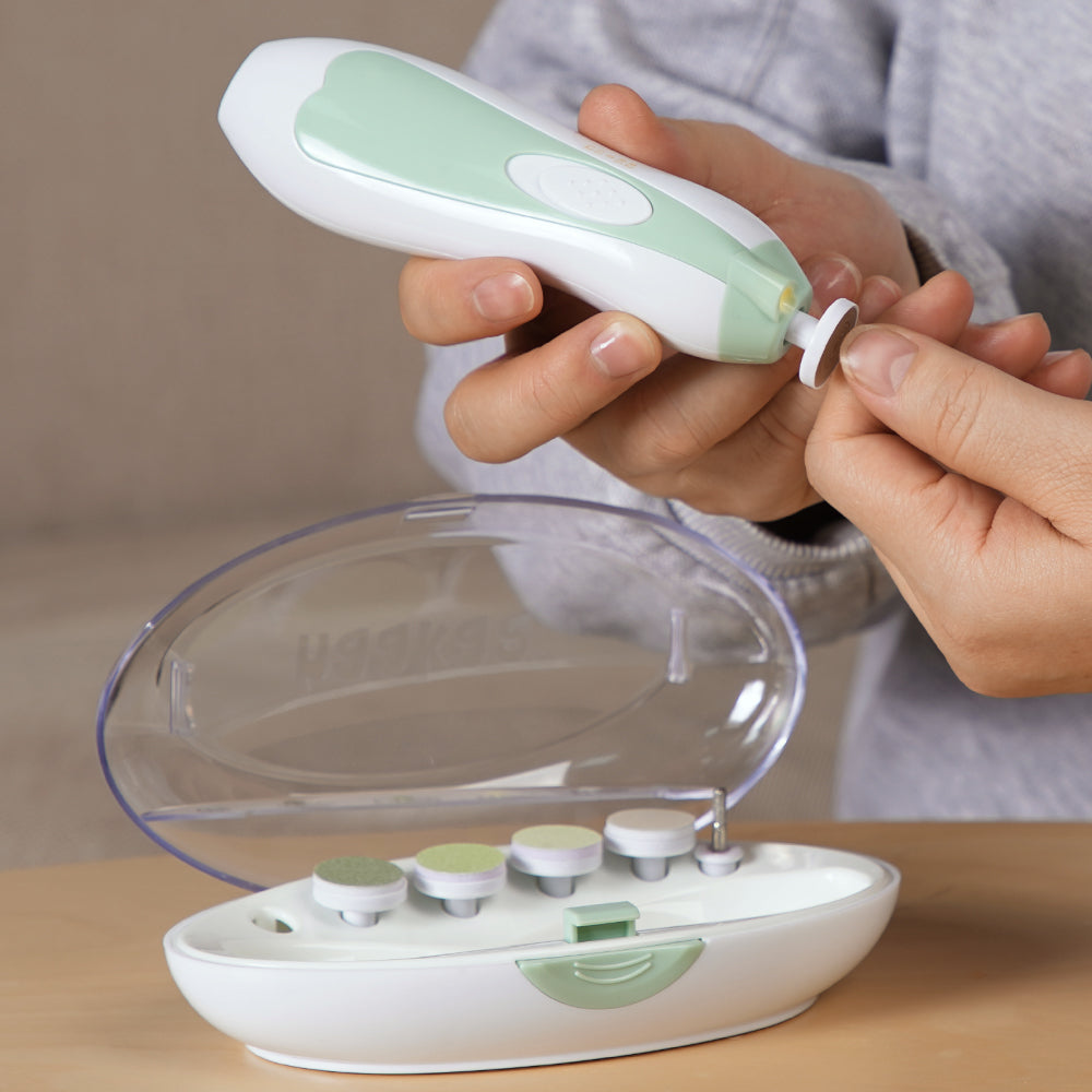 Haakaa Electric Baby Nail Care Set – Meadow, 6 Attachments