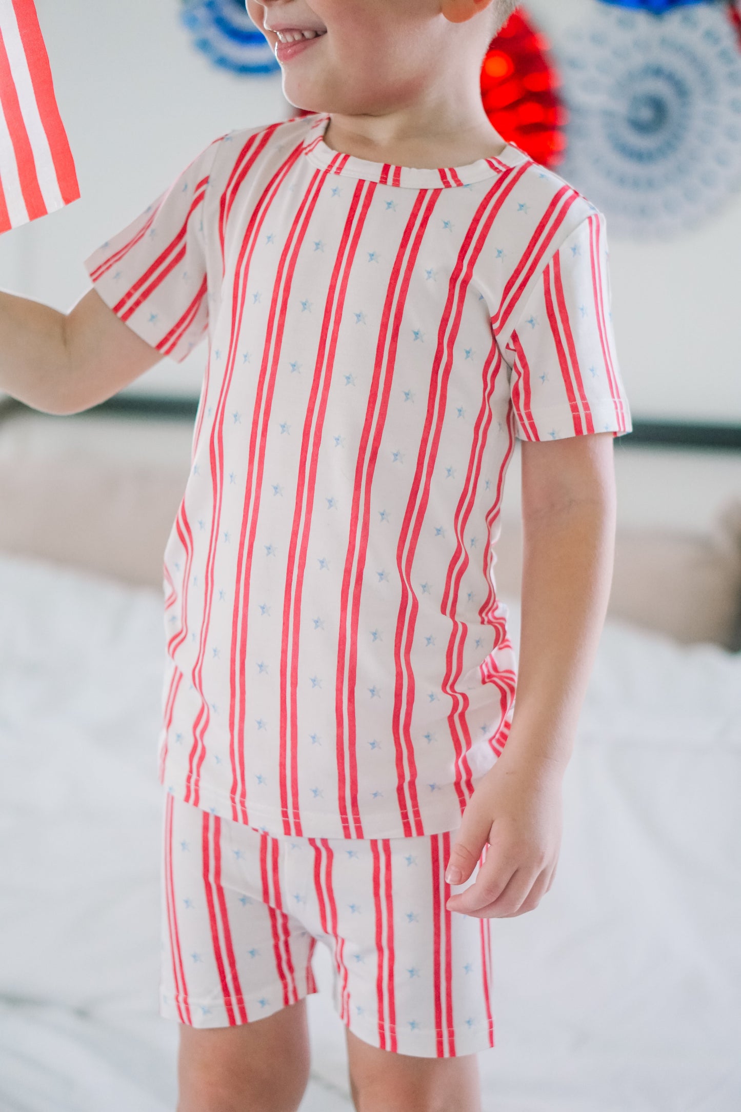 Stars & Stripes 2pc Bamboo Pajamas by Little Joy Co., product view 22