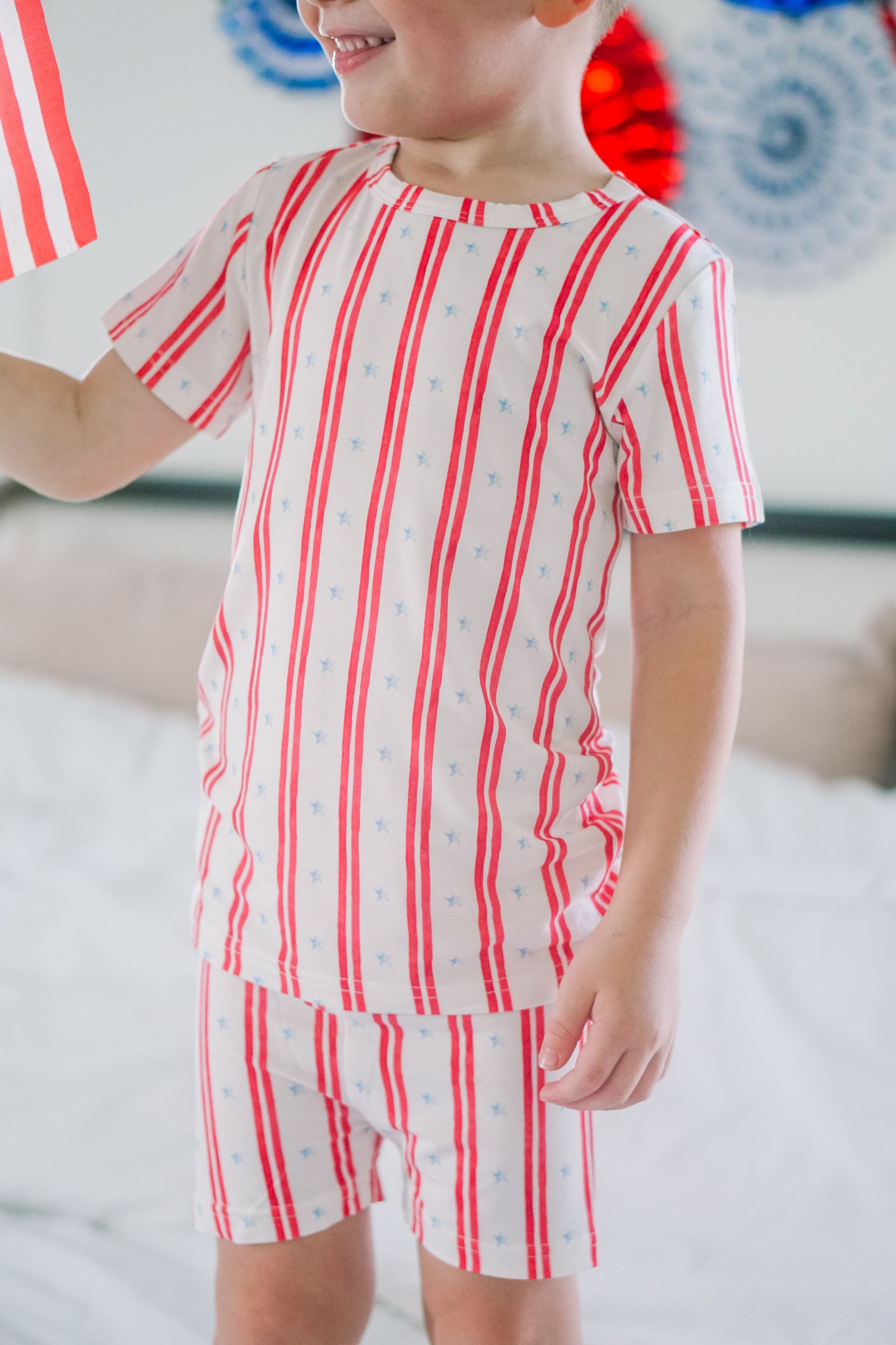 Stars & Stripes 2pc Bamboo Pajamas by Little Joy Co., product view 22