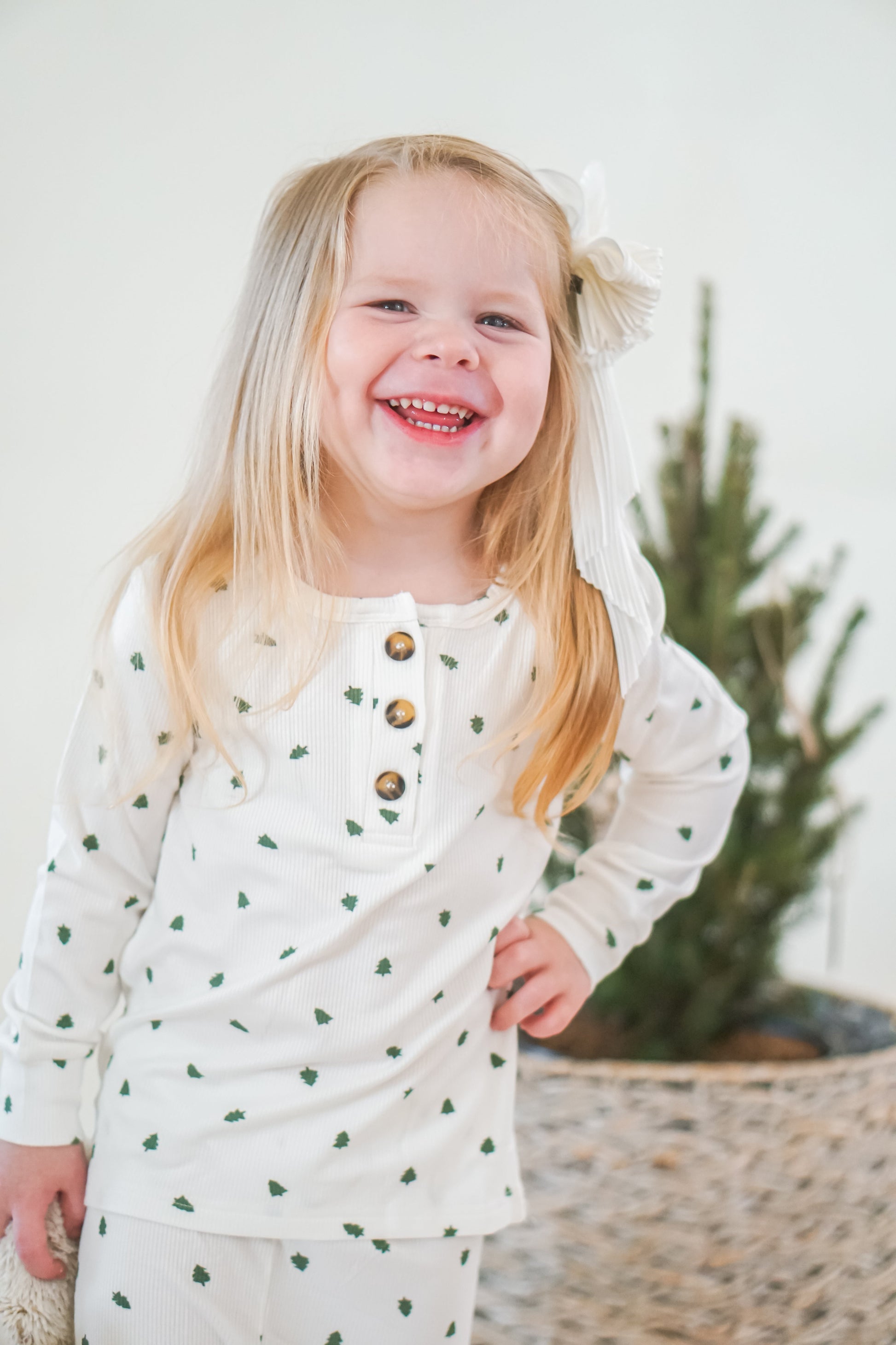Tiny Trees Ribbed Bamboo 2pc Henley Pajamas by Little Joy Co., product view 8
