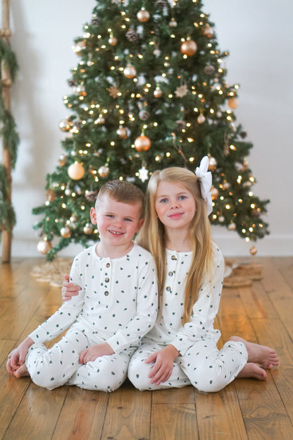 Tiny Trees Ribbed Bamboo 2pc Henley Pajamas by Little Joy Co., product view 17
