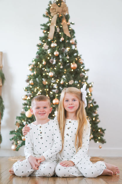 Tiny Trees Ribbed Bamboo 2pc Henley Pajamas by Little Joy Co.