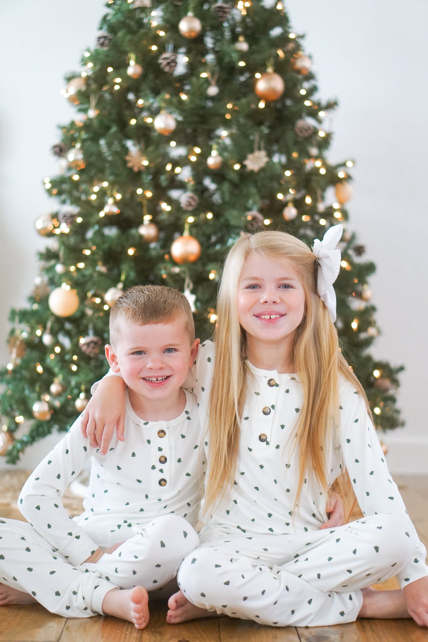 Tiny Trees Ribbed Bamboo 2pc Henley Pajamas by Little Joy Co., product view 5