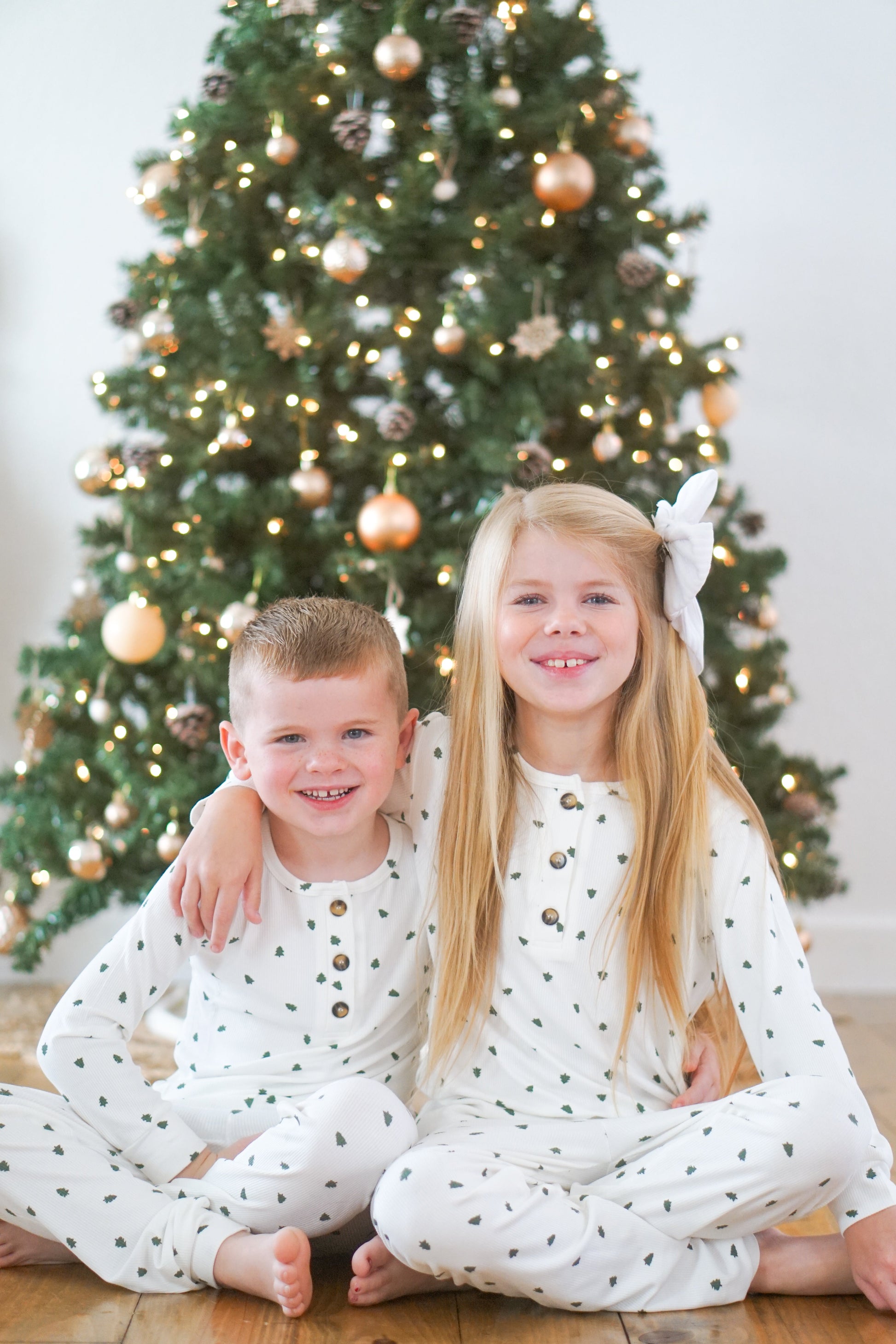 Tiny Trees Ribbed Bamboo 2pc Henley Pajamas by Little Joy Co., product view 5