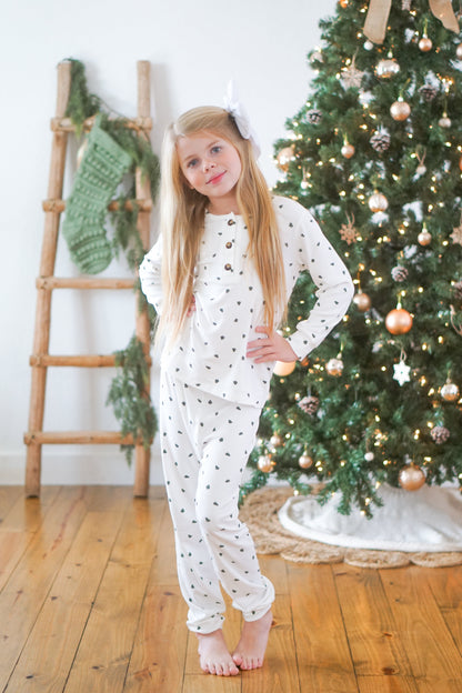 Tiny Trees Ribbed Bamboo 2pc Henley Pajamas by Little Joy Co., product view 19