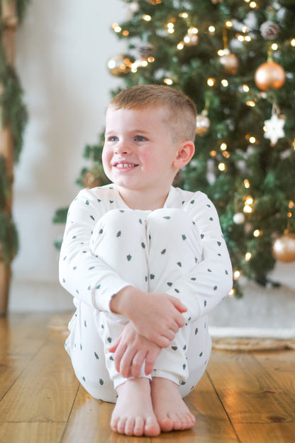 Tiny Trees Ribbed Bamboo 2pc Henley Pajamas by Little Joy Co., product view 2