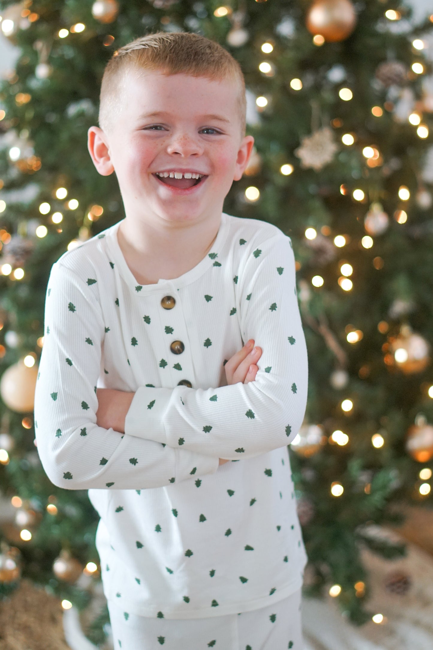 Tiny Trees Ribbed Bamboo 2pc Henley Pajamas by Little Joy Co., product view 16