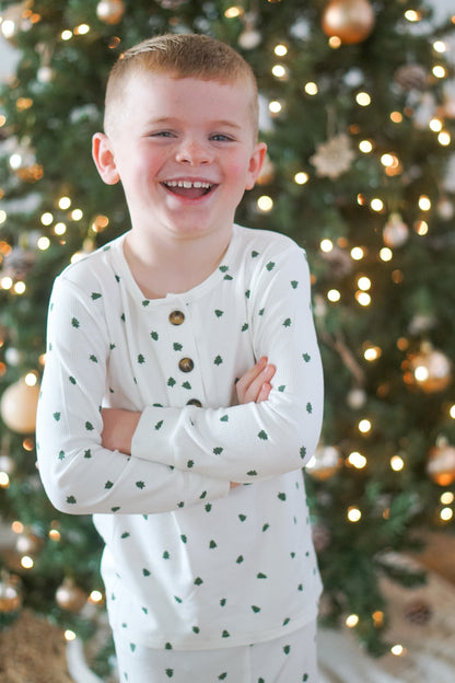 Tiny Trees Ribbed Bamboo 2pc Henley Pajamas by Little Joy Co., product view 16