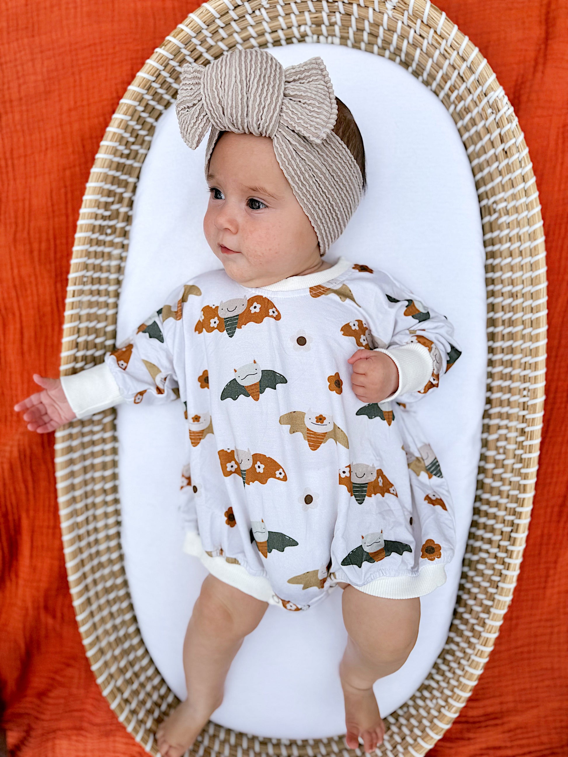 Boho Bats Bamboo Bubble Romper by Little Joy Co., product view 4