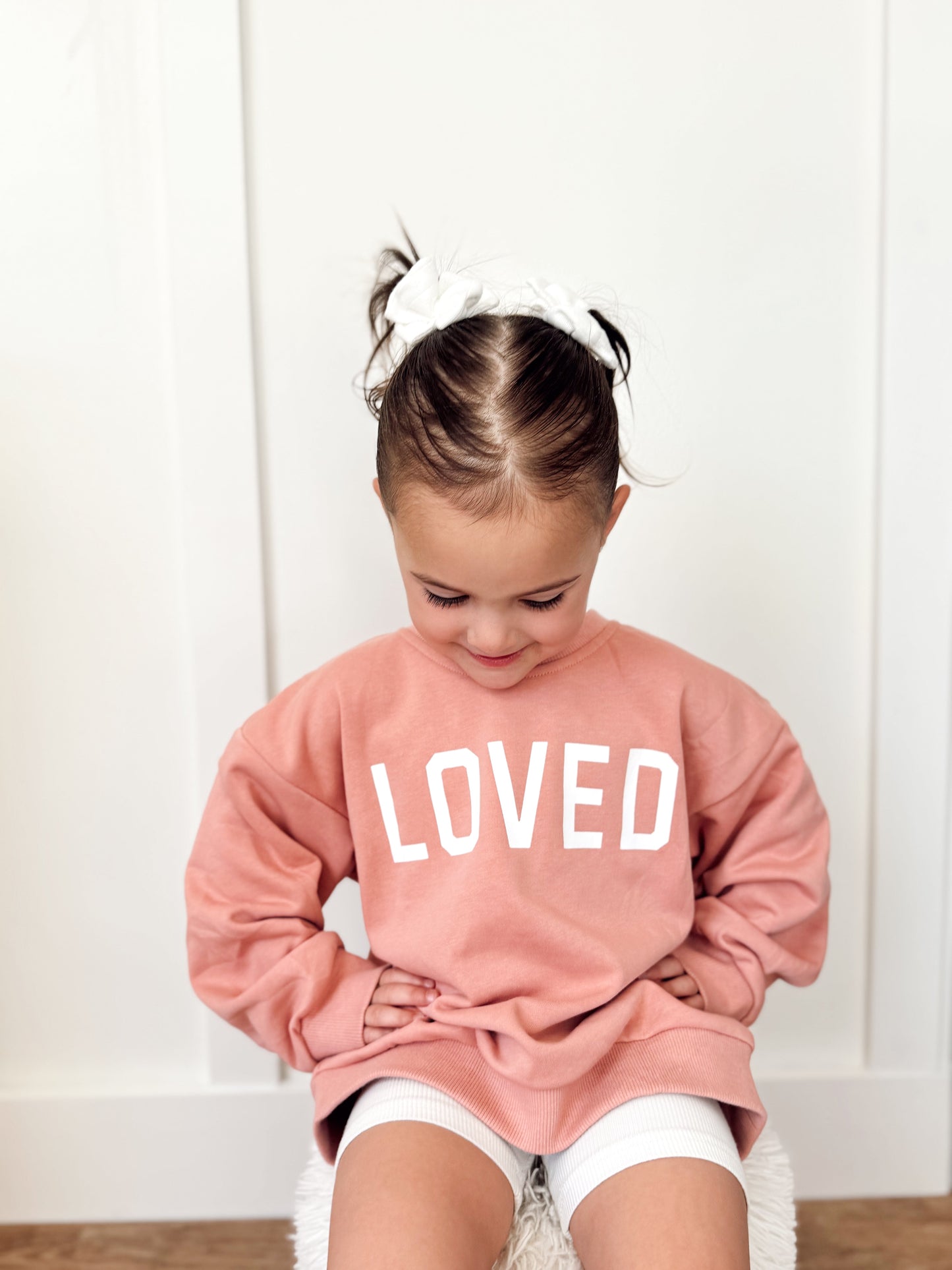 Loved Crewneck Sweatshirt - Red or Pink by Little Joy Co., product view 15