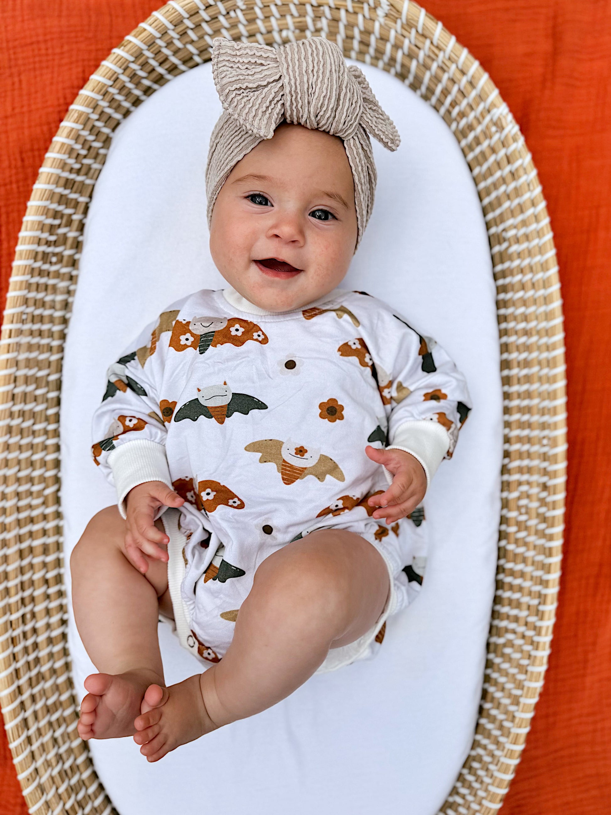 Boho Bats Bamboo Bubble Romper by Little Joy Co., product view 2