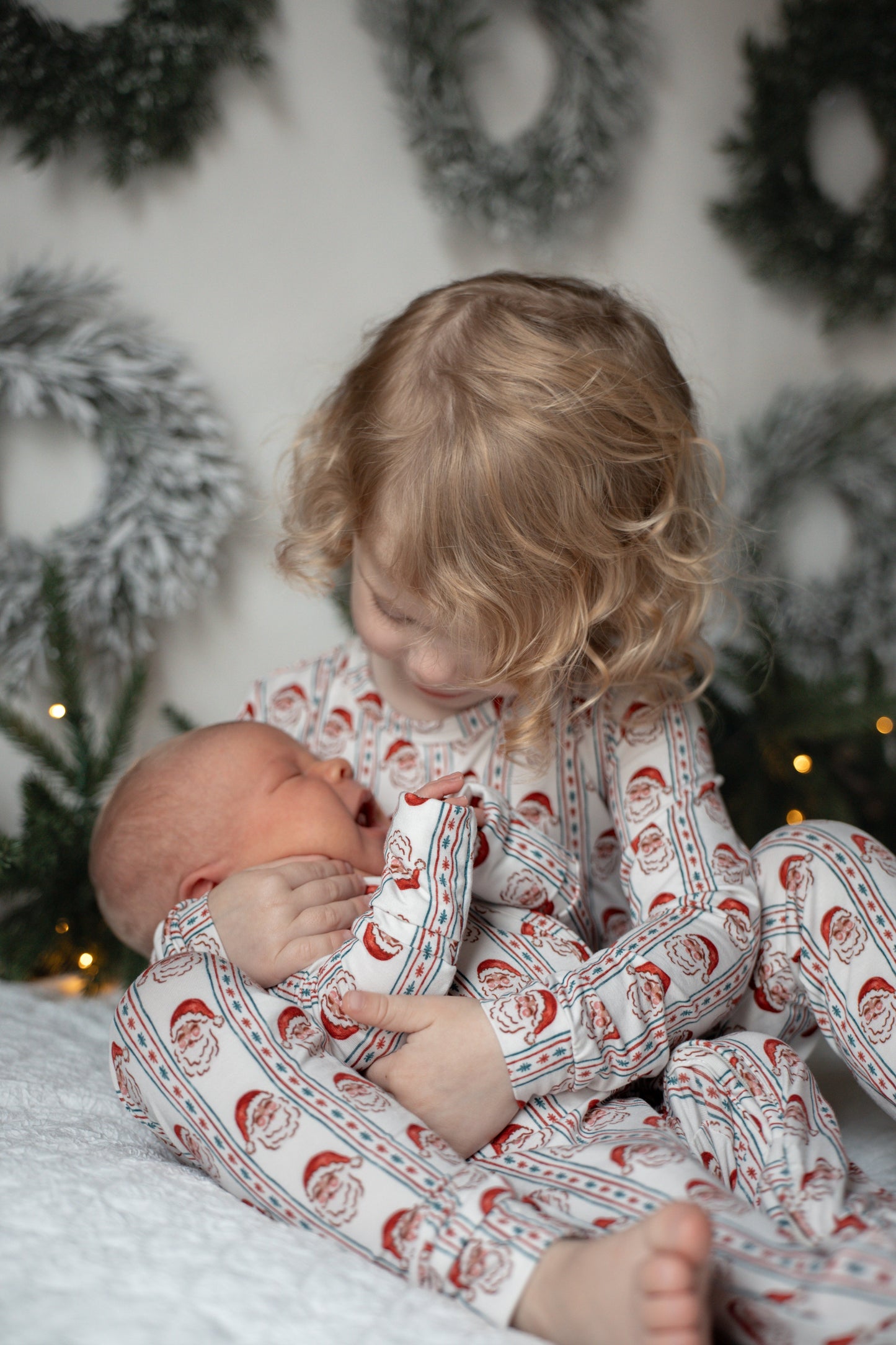 Vintage Santa Bamboo Christmas Pajamas - 2pc Set by Little Joy Co., product view 3