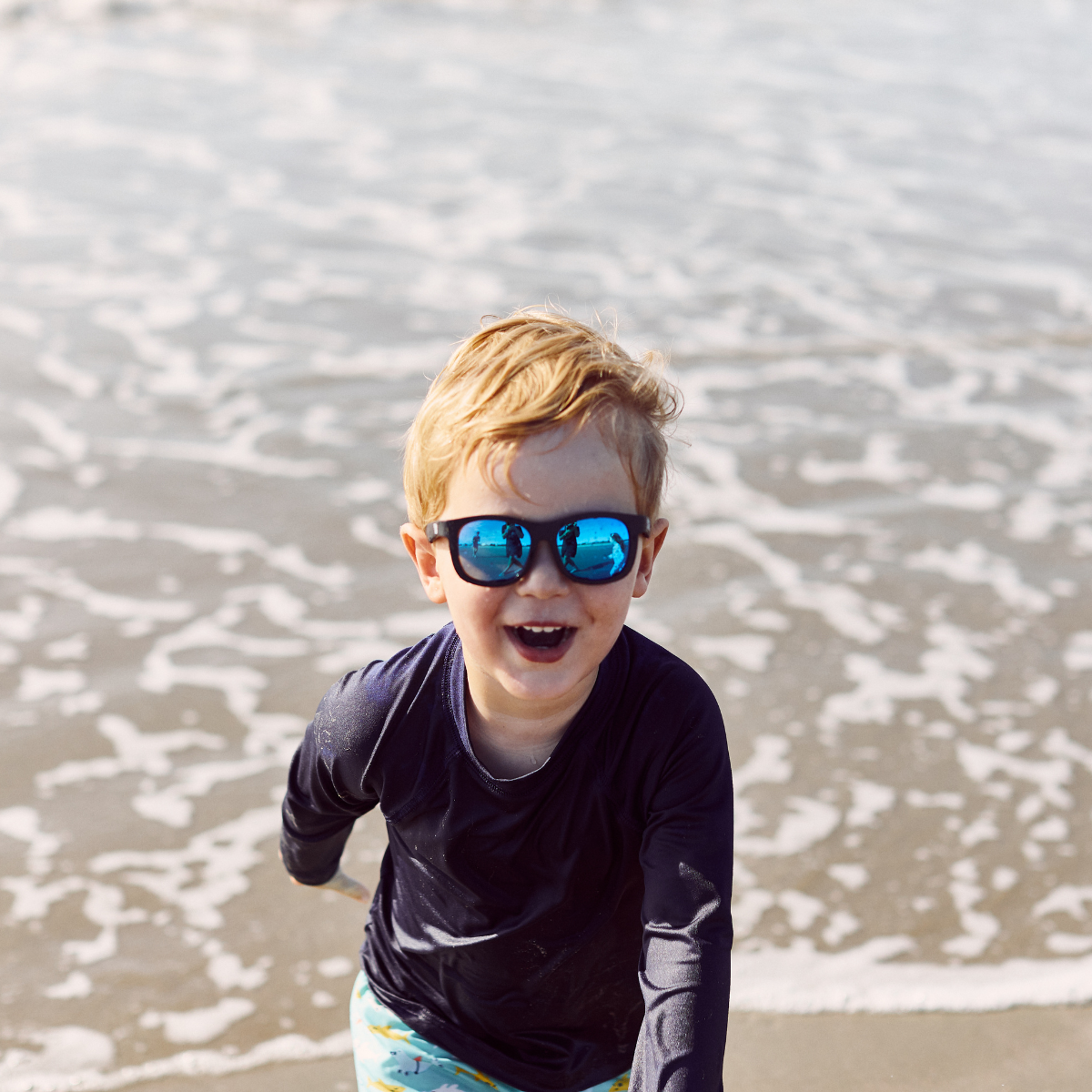 Babiators Jet Black Navigator Kids’ Polarized Sunglasses – Cobalt Blue