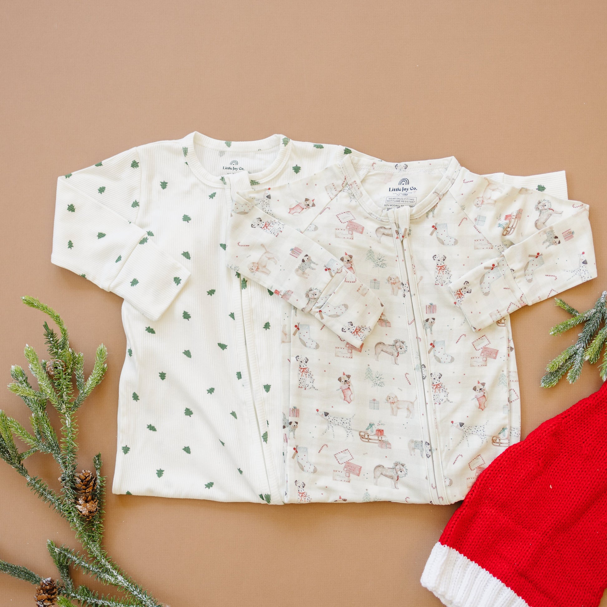Tiny Trees Ribbed Bamboo Zippy Pajamas by Little Joy Co., product view 22